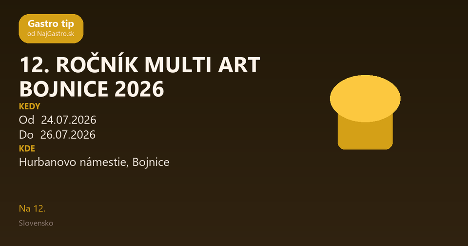 12. ROČNÍK MULTI ART BOJNICE 2026
