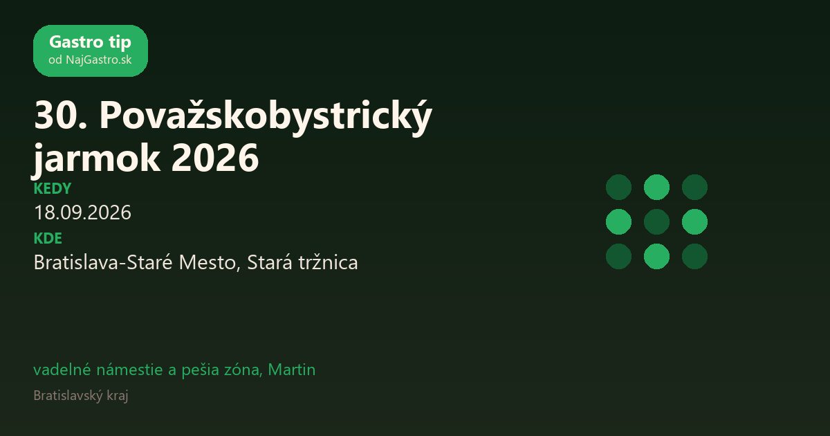 30. Považskobystrický jarmok 2026