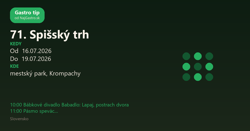 71. Spišský trh