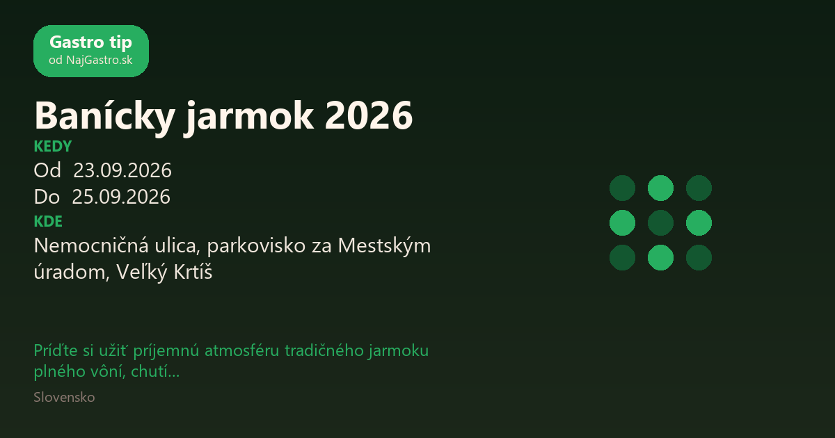 Banícky jarmok 2026
