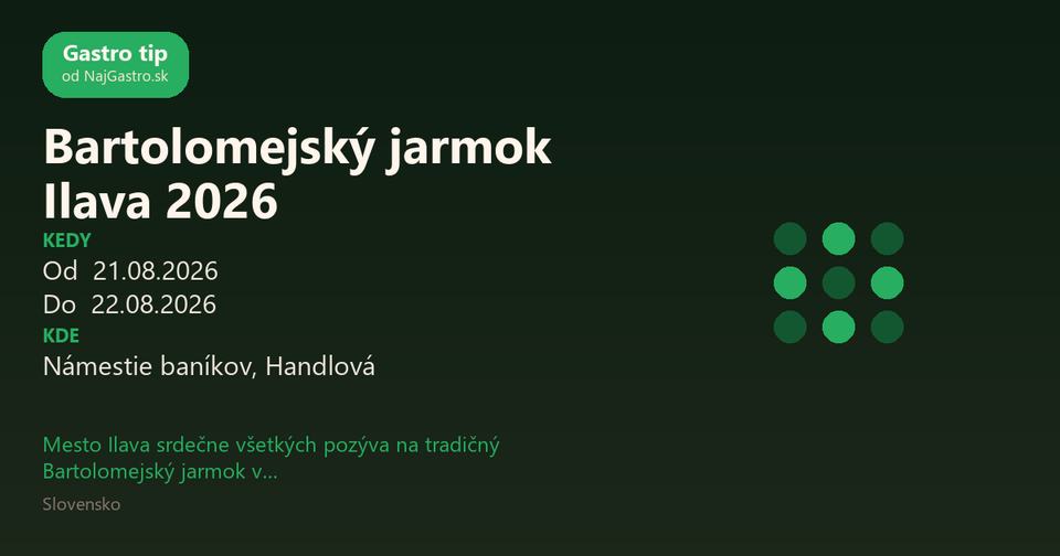 Bartolomejský jarmok Ilava 2026