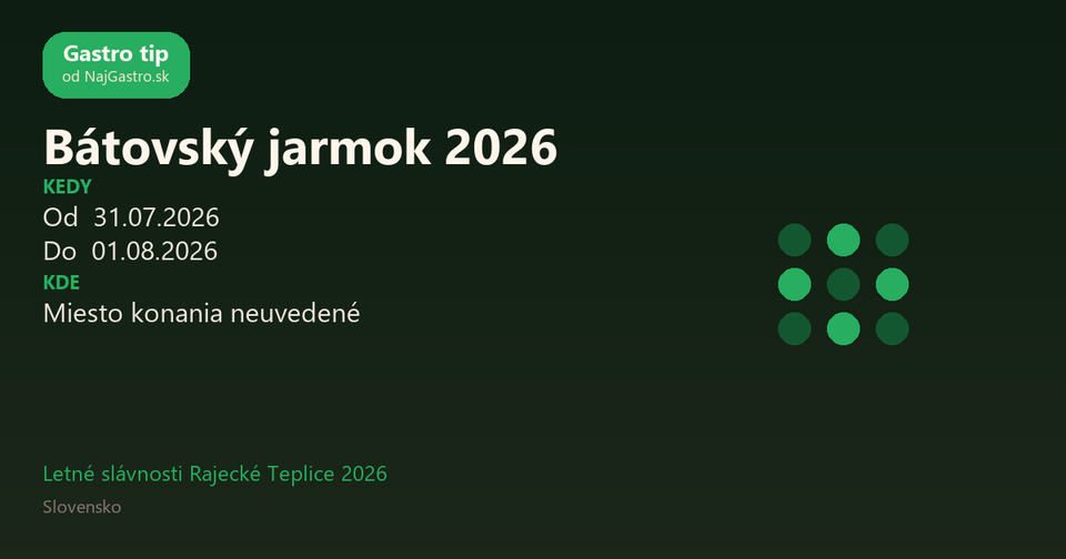 Bátovský jarmok 2026