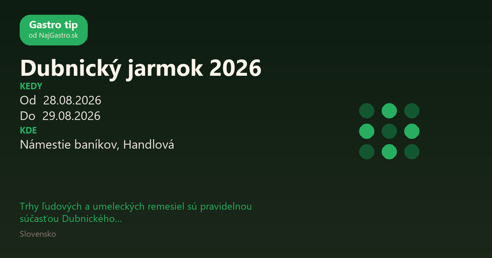 Dubnický jarmok 2026