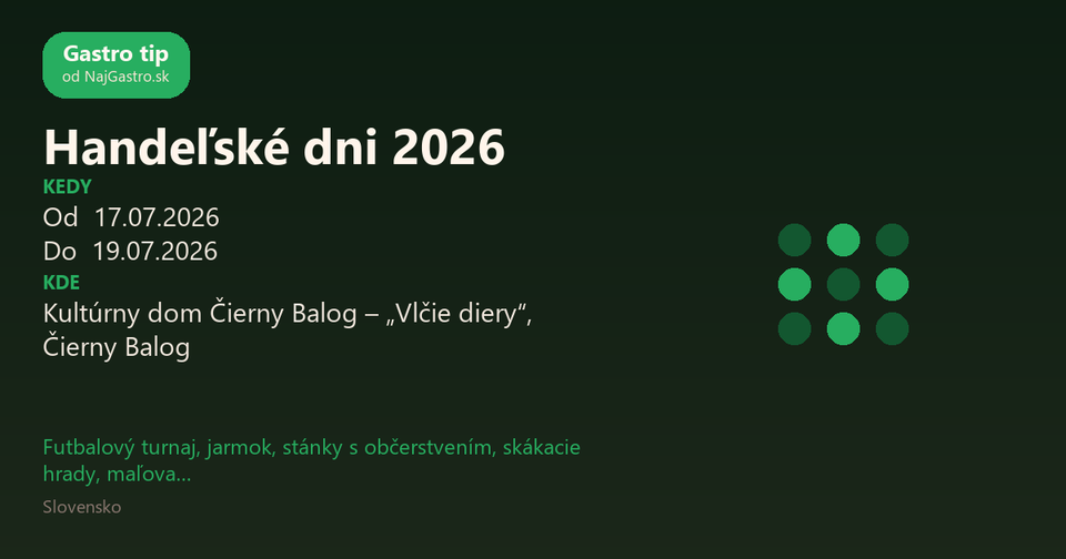 Handeľské dni 2026