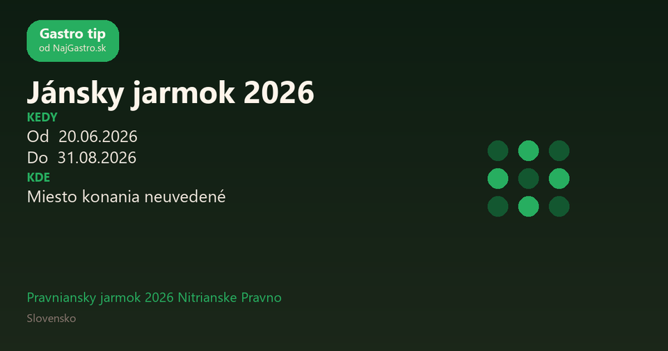Jánsky jarmok 2026