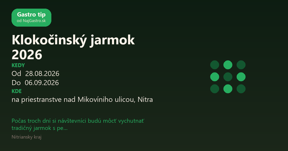Klokočinský jarmok 2026