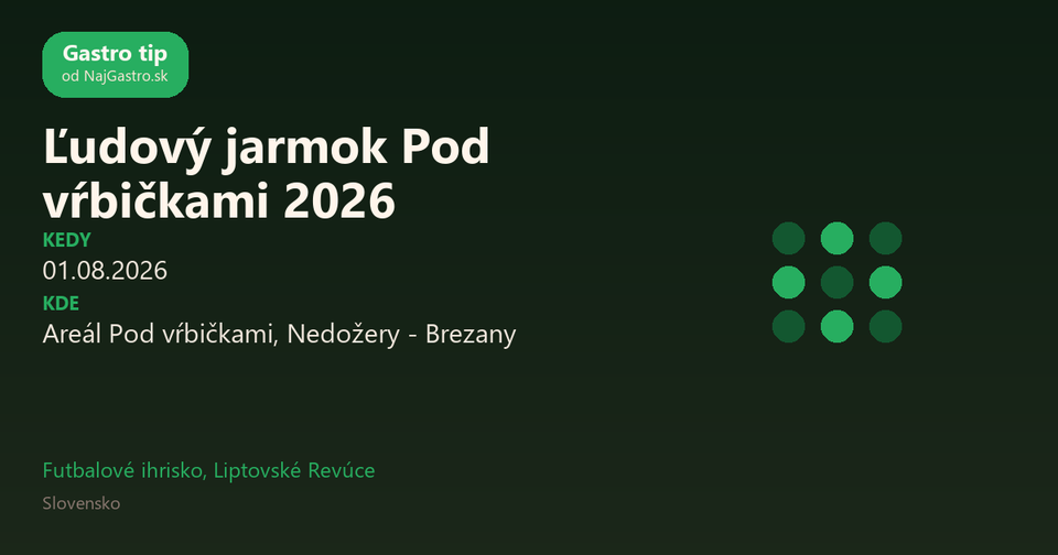 Ľudový jarmok Pod vŕbičkami 2026