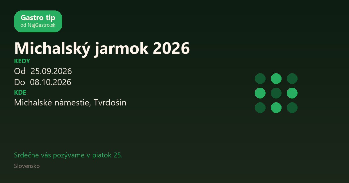 Michalský jarmok 2026