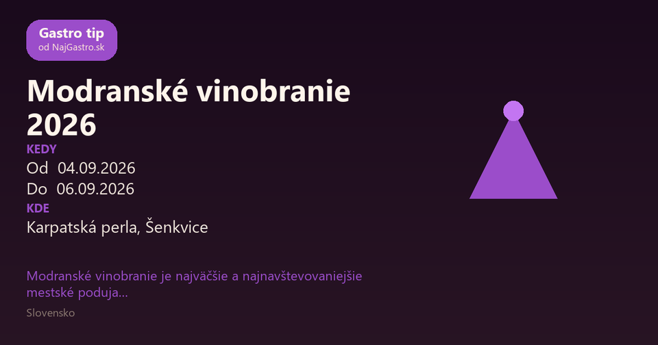 Modranské vinobranie 2026