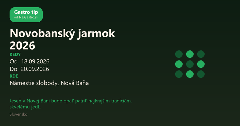 Novobanský jarmok 2026