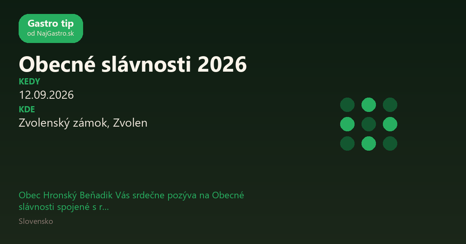 Obecné slávnosti 2026