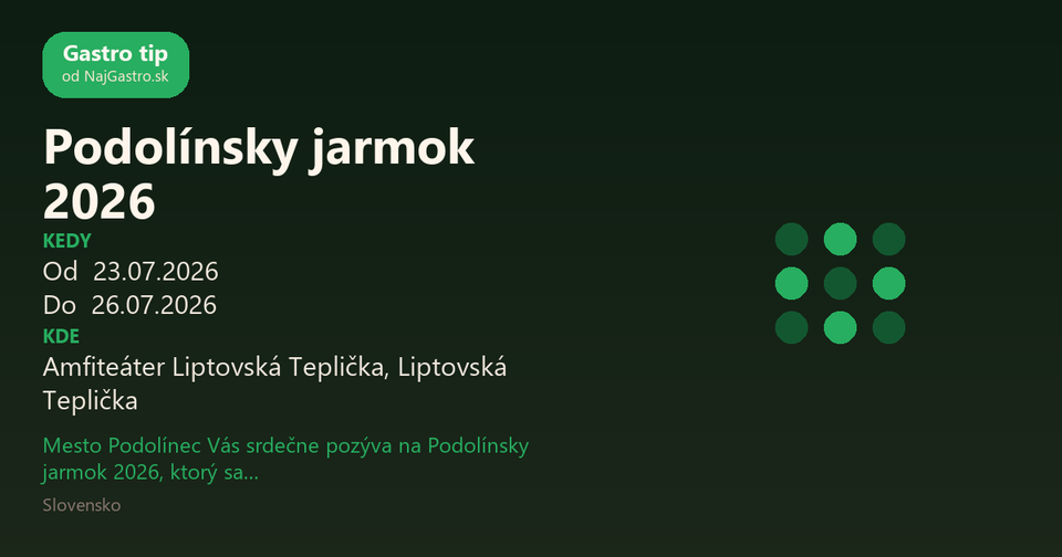 Podolínsky jarmok 2026