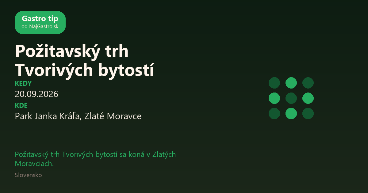 Požitavský trh Tvorivých bytostí