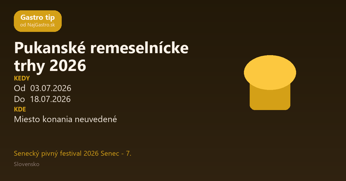 Pukanské remeselnícke trhy 2026