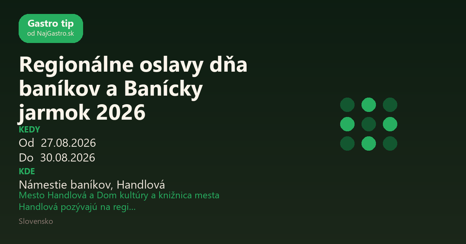 Regionálne oslavy dňa baníkov a Banícky jarmok 2026