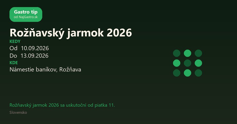 Rožňavský jarmok 2026