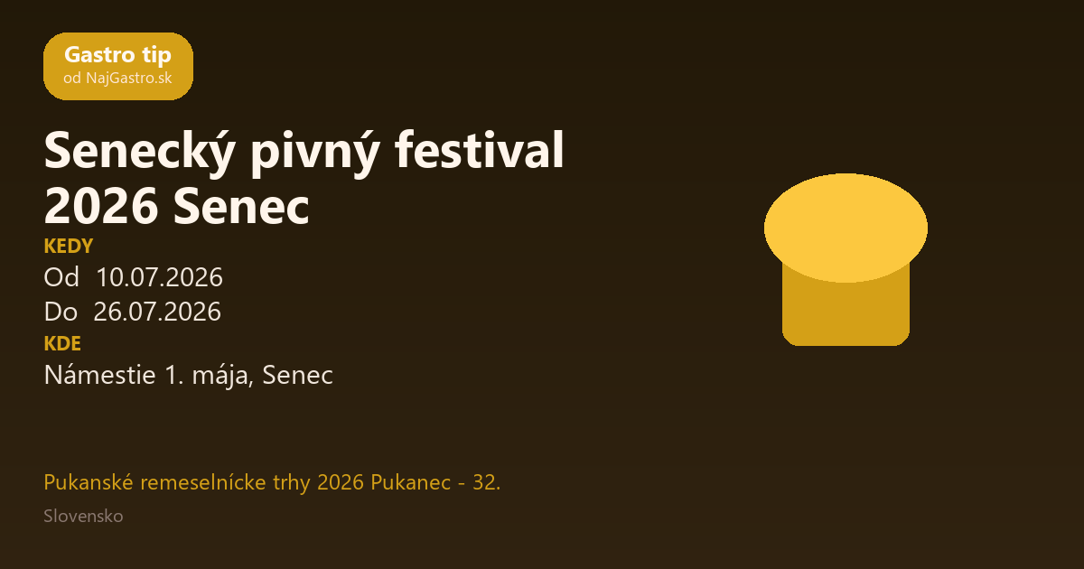 Senecký pivný festival 2026 Senec