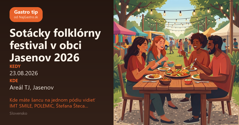 Sotácky folklórny festival v obci Jasenov 2026