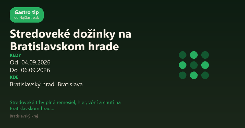 Stredoveké dožinky na Bratislavskom hrade