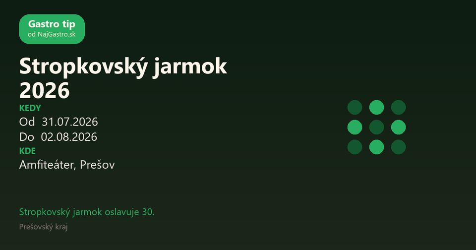 Stropkovský jarmok 2026