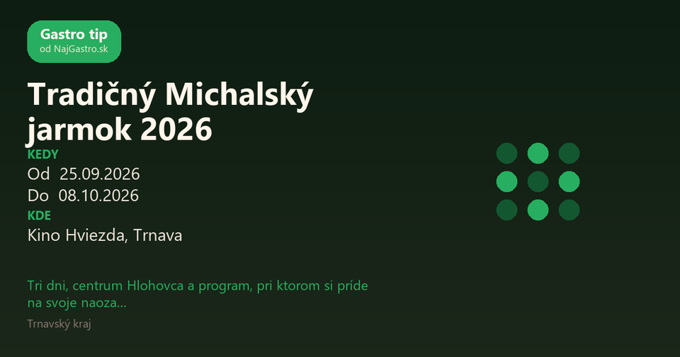 Tradičný Michalský jarmok 2026