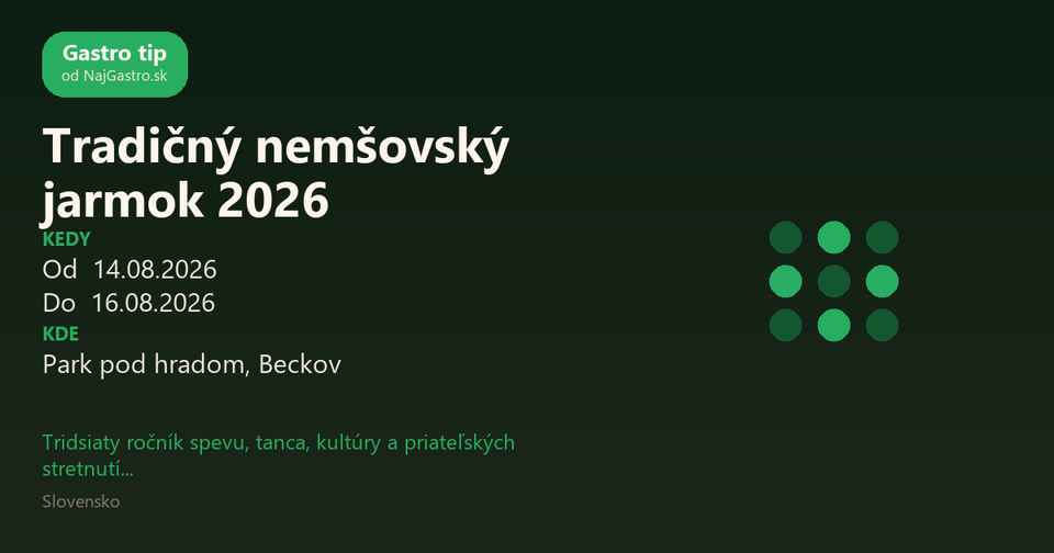 Tradičný nemšovský jarmok 2026