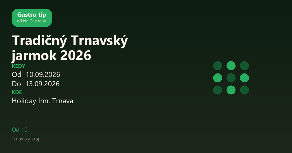 Tradičný Trnavský jarmok 2026
