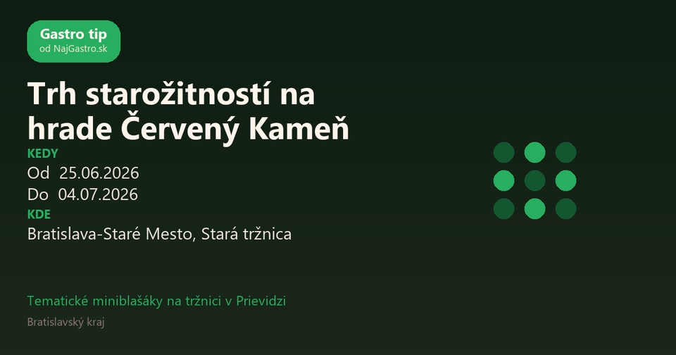 Trh starožitností na hrade Červený Kameň