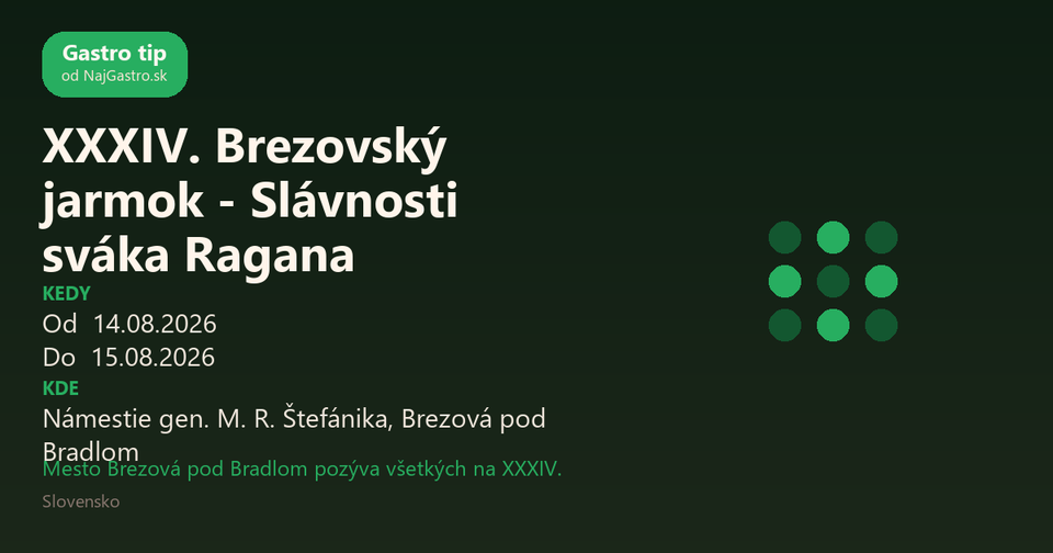 XXXIV. Brezovský jarmok - Slávnosti sváka Ragana